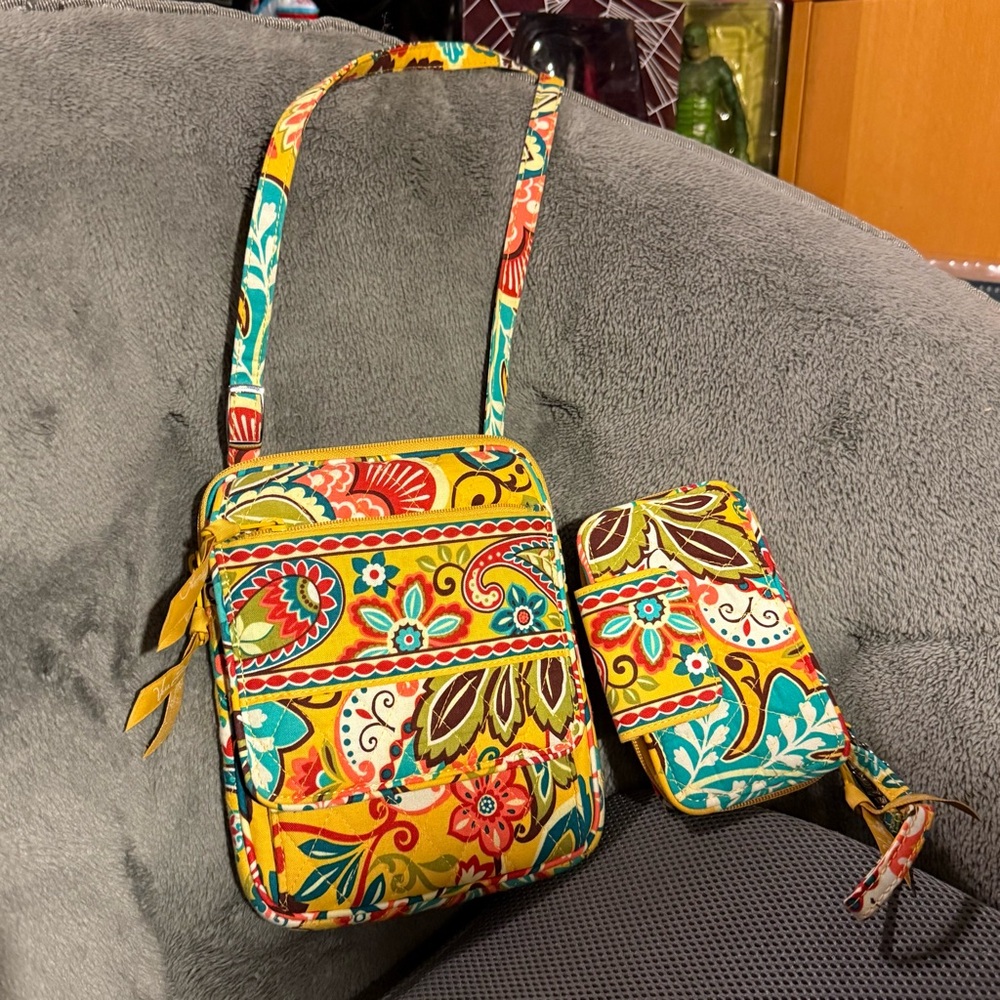 Vera Bradley Provencal Little Hipster and wallet matching set!